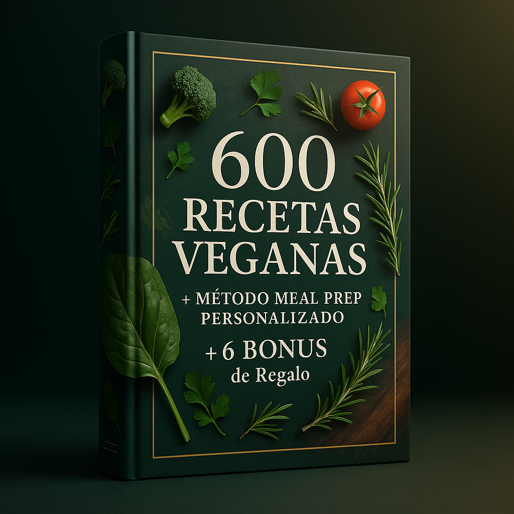 600 Recetas Veganas + Metodo Meal Prep Personalizado + 6 BONUS DE REGALO